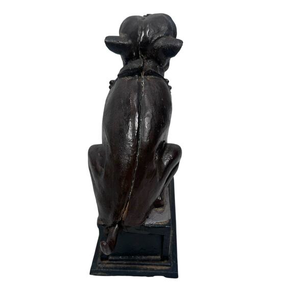 Vintage Cast Iron Bulldog Coin Bank 7.5" Dark Brown Repro Recreation READ - Picture 4 of 10